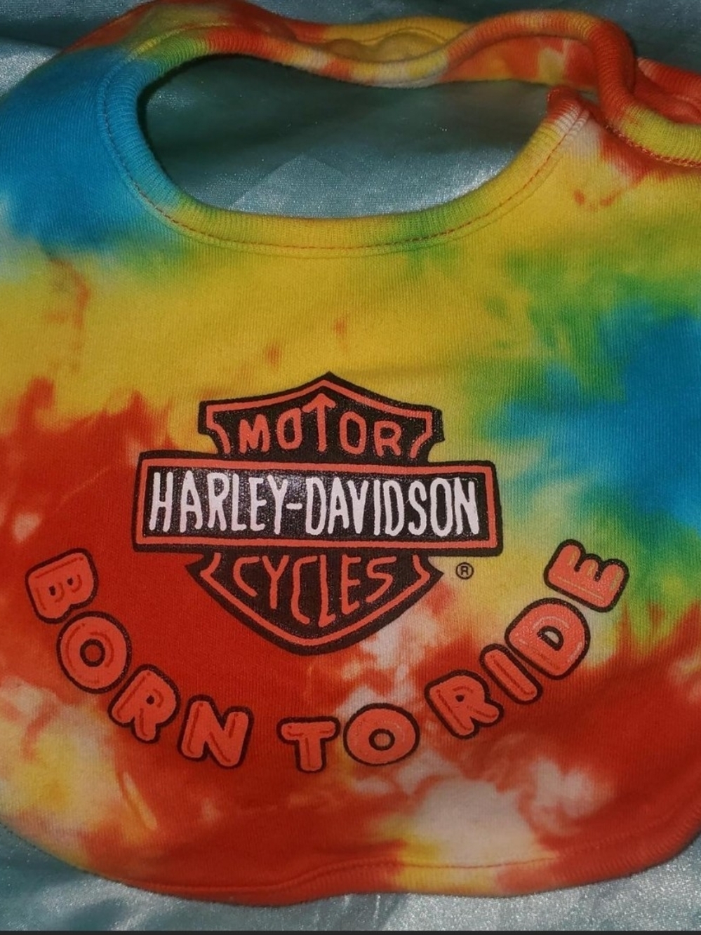 Harley-Davidson Kids Tie-Dye 'Born to Ride' Bib & Hat - Multi
